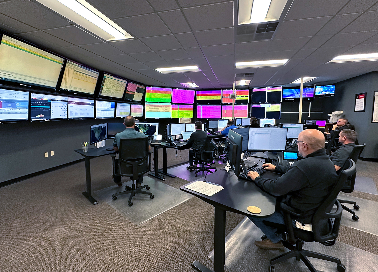 The Nex-Tech network operations center working 24x7 to keep businesses protected. 