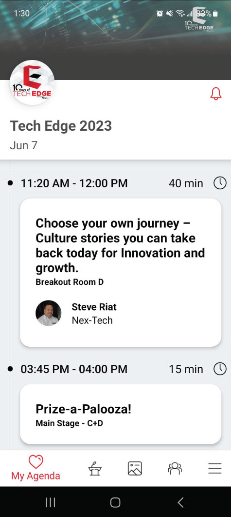 View Your Agenda Tech Edge App
